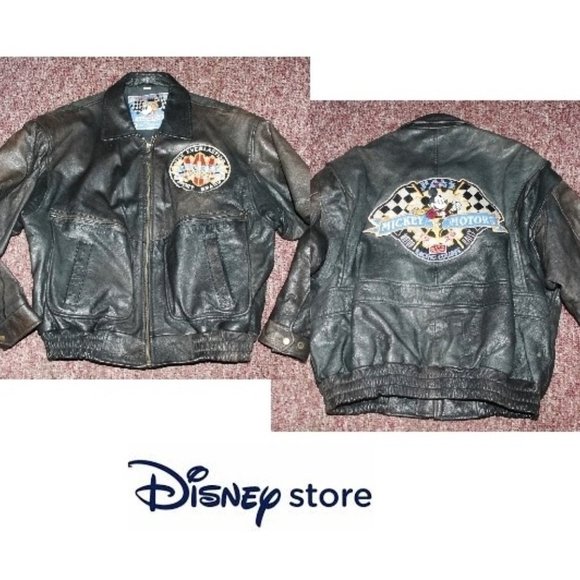 The Disney Store Other - New Mickey Mouse Leather Bomber Biker Jacket